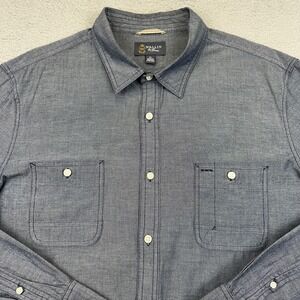 Wallin & Bros. Shirt Mens XL Blue Gray Button‎ Down Long Sleeve Casual Chambray